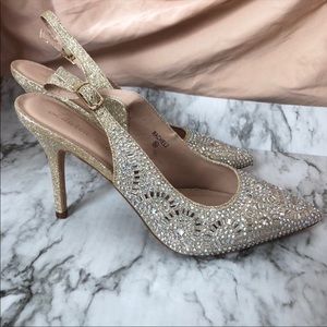 Lauren Lorraine sling back embellished heels